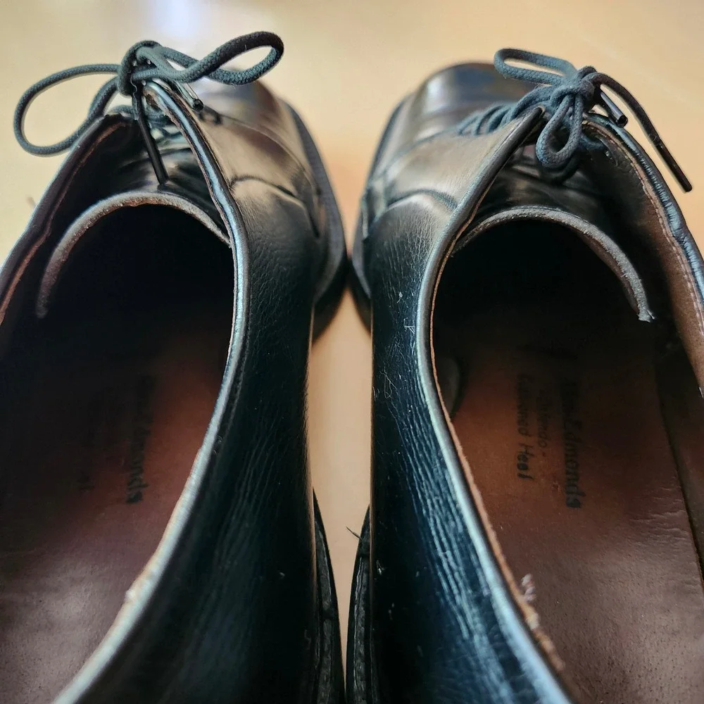Allen Edmonds Leeds Blucher Oxford Shoes Mens Size 8 Black 9518 USA Leather